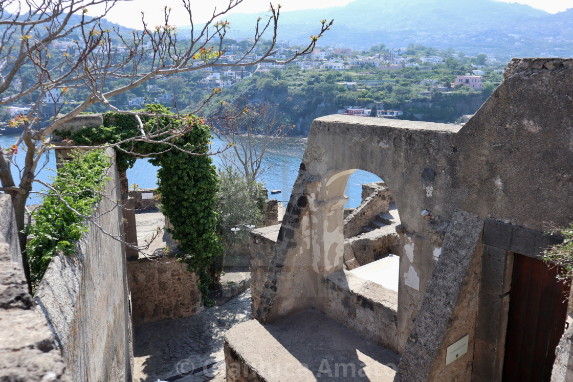 "Ischia - Accesso laterale della Cattedrale dell'Assunta al Castello Aragonese" stock image