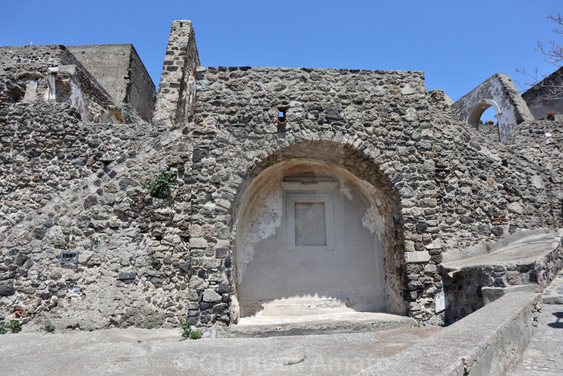 "Ischia - Ruderi della Cattedrale dell'Assunta dalla Loggetta Panoramica" stock image