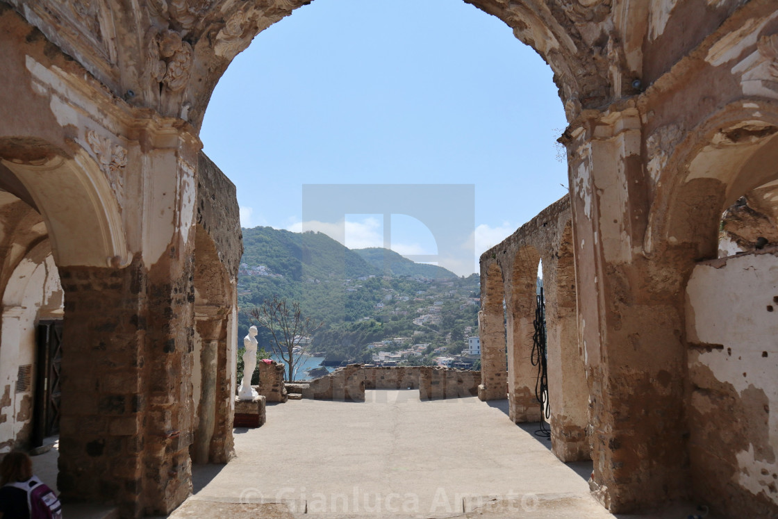 "Ischia - Scorcio dall'altare della Cattedrale dell'Assunta al Castello Aragonese" stock image