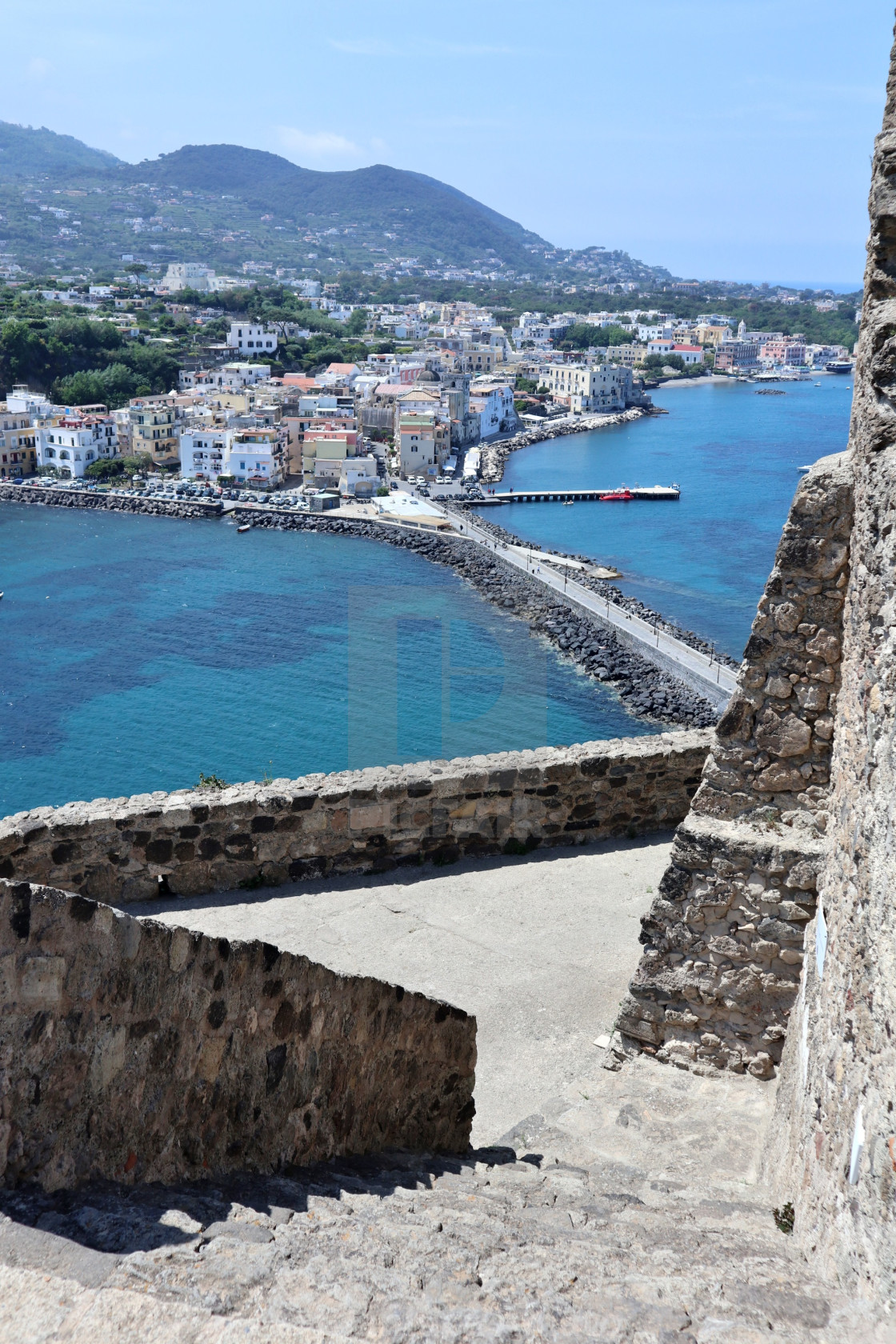 "Ischia - Scorcio dalla scala di accesso della Cattedrale dell'Assunta al Castello Aragonese" stock image