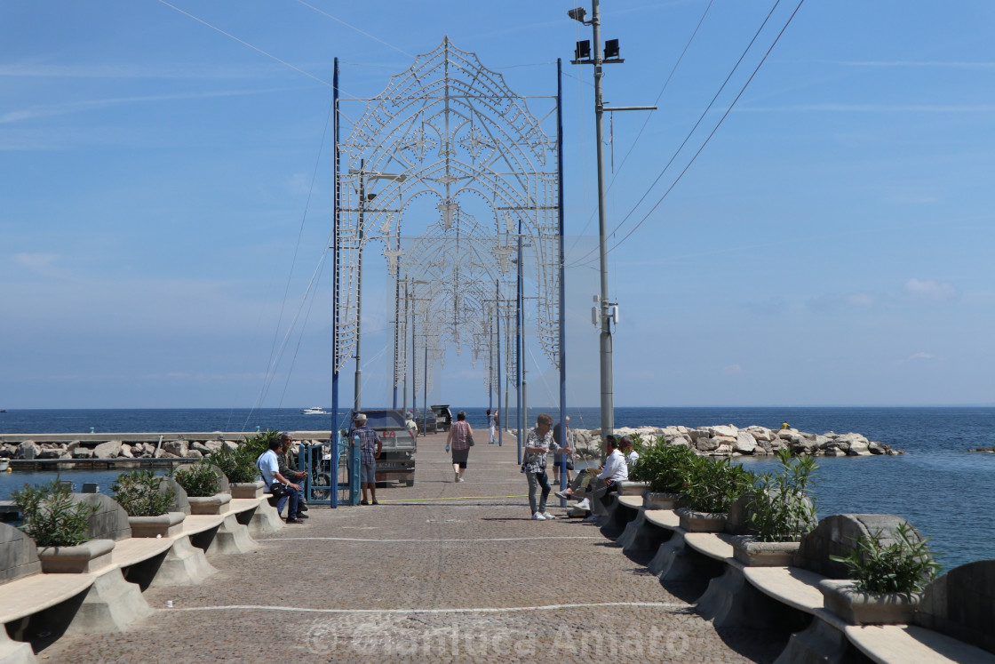 "Lacco Ameno - Molo principale del porto turistico" stock image