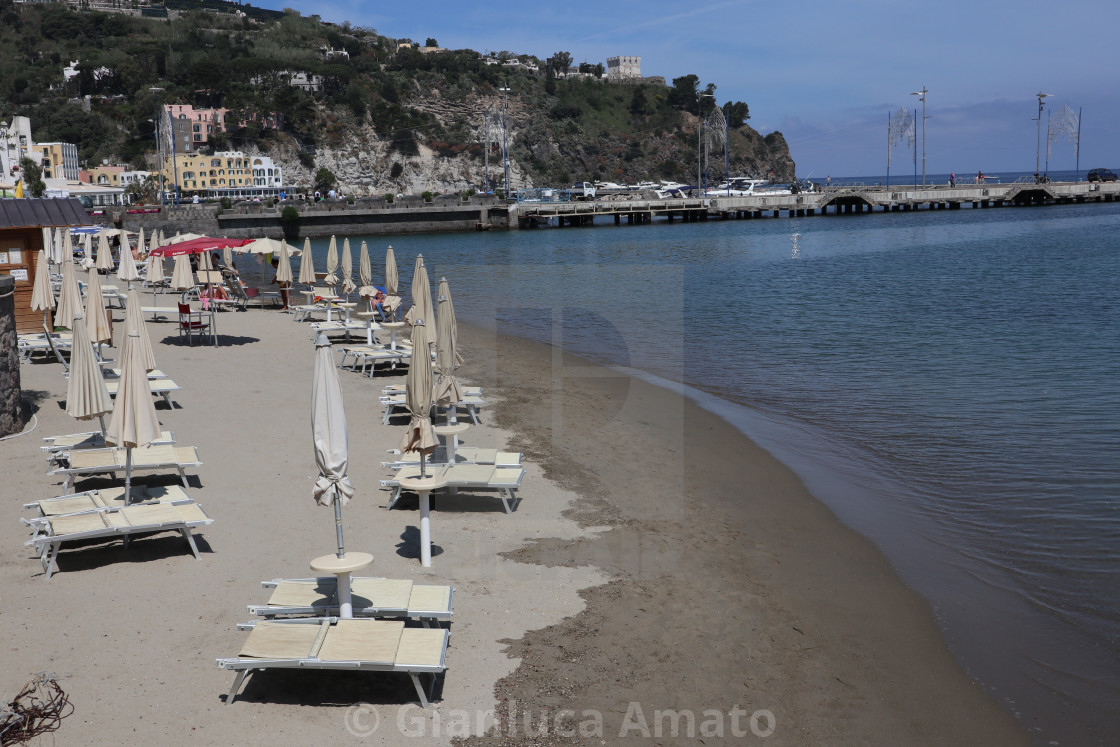 "Lacco Ameno - Lido del porto dal lungomare" stock image