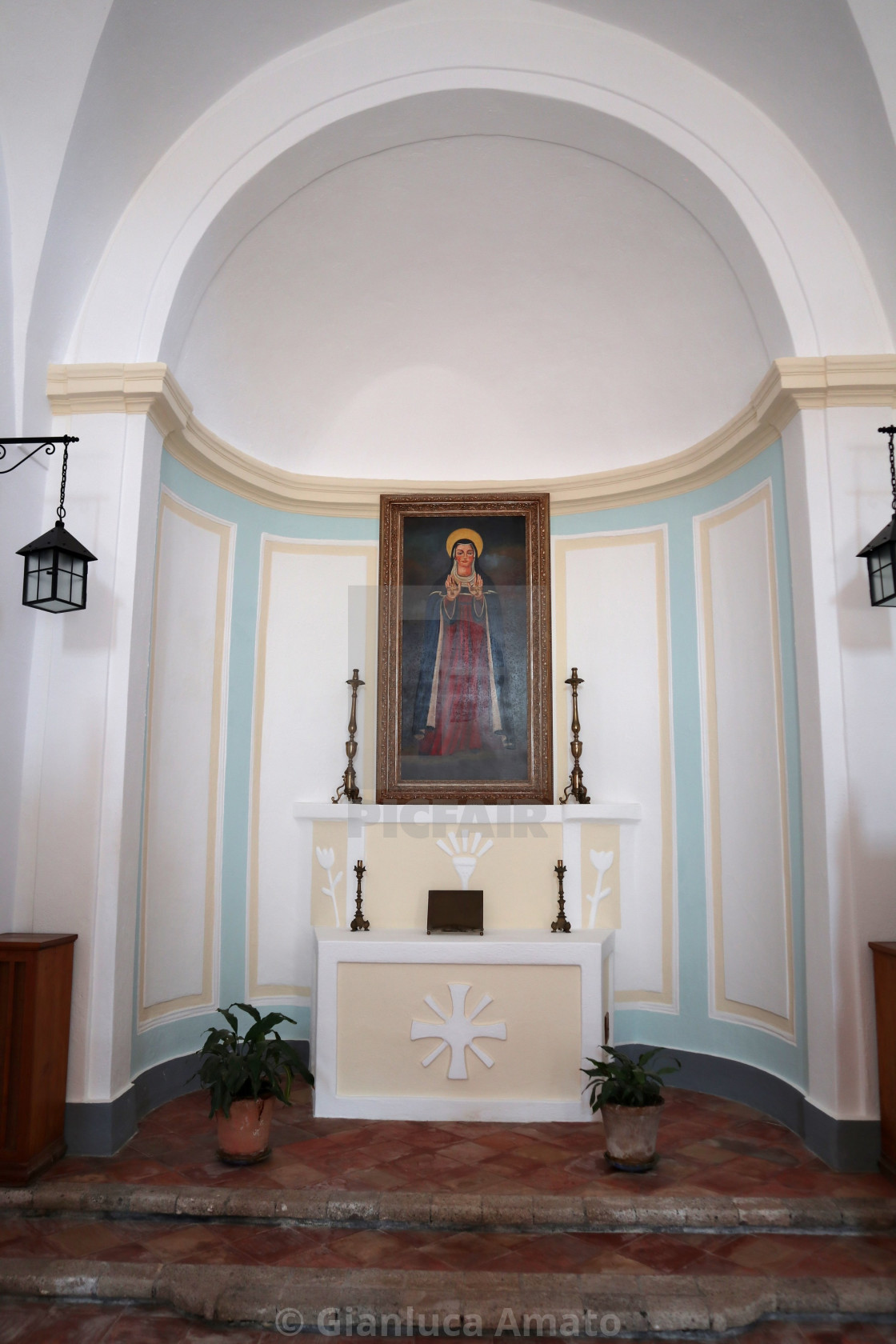 "Ischia - Altare della Chiesa della Madonna della Libera al Castello Aragonese" stock image