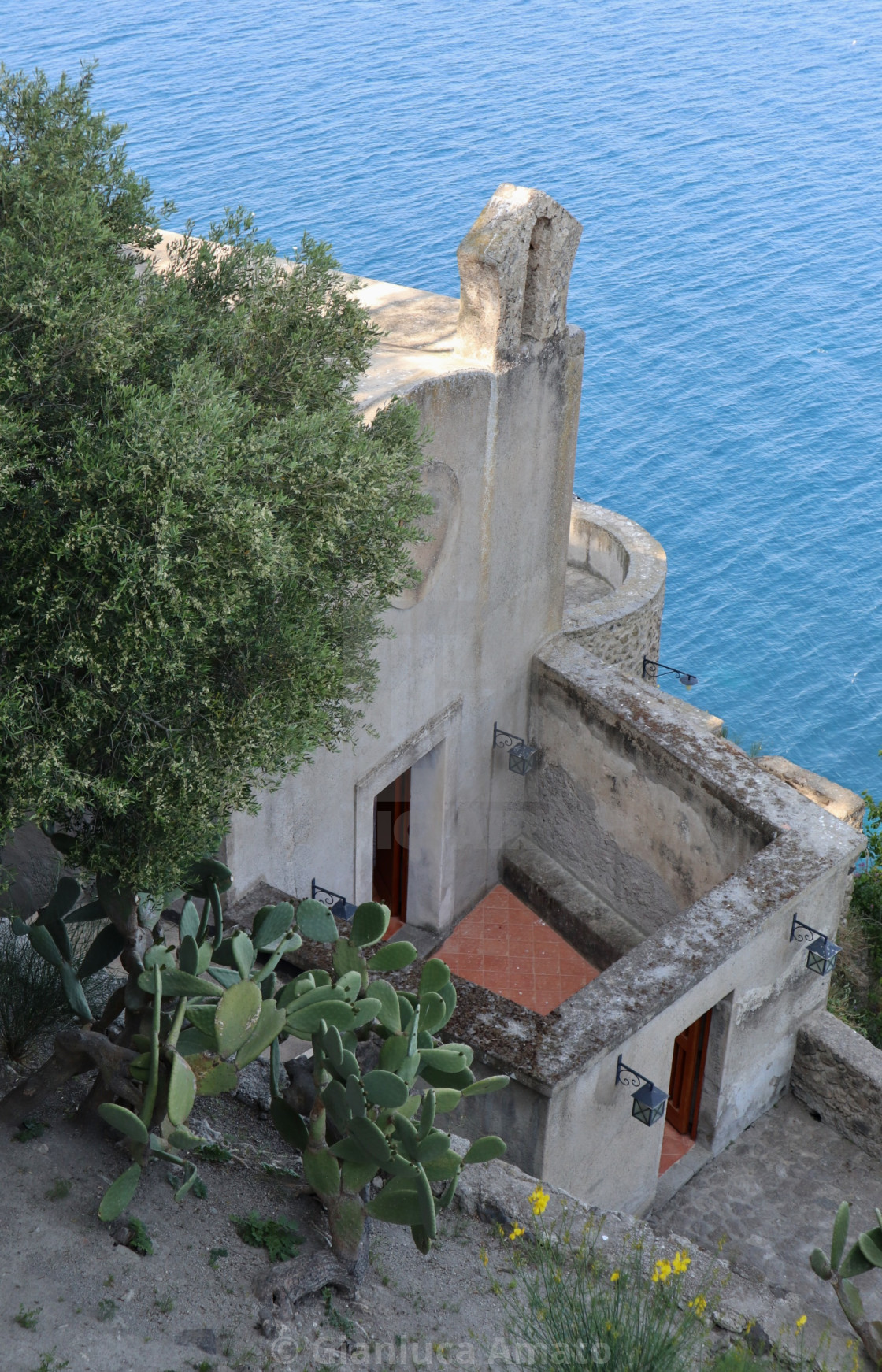 "Ischia - Scorcio della Chiesa di Santa Maria dell'Ortodontico dalla Terrazza degli Ulivi" stock image