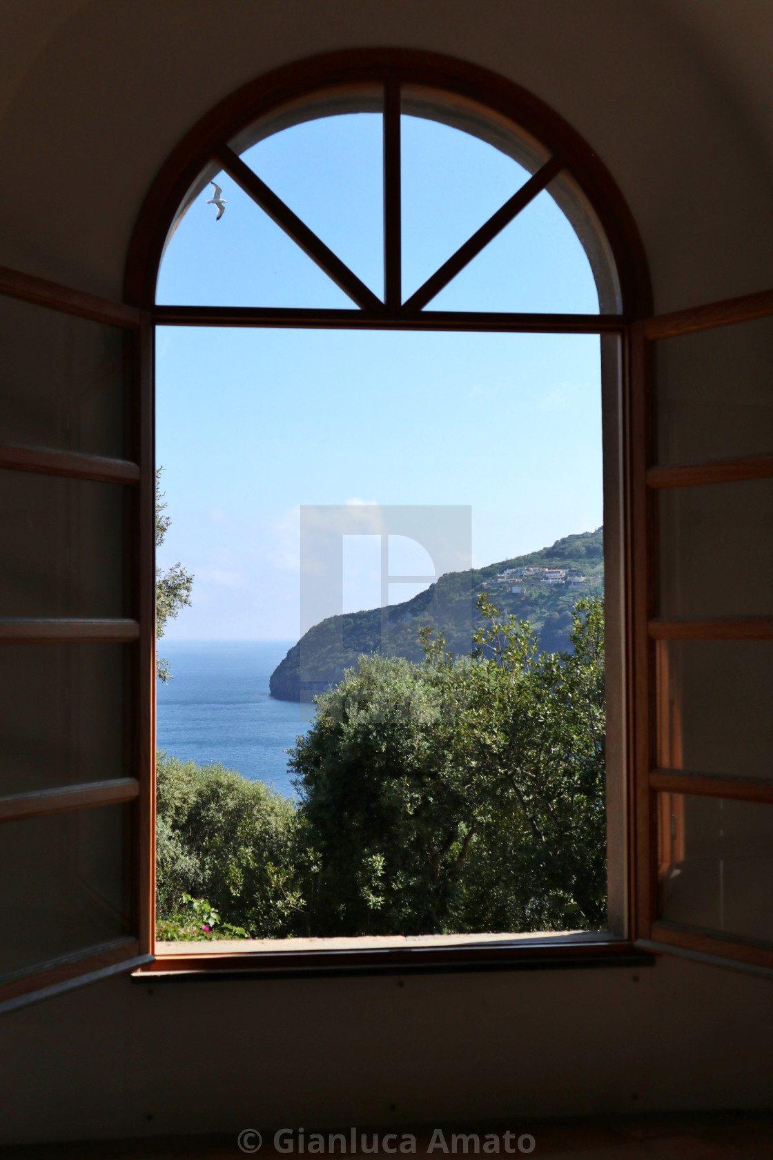 "Ischia - Scorcio dalla Chiesa di San Pietro a Pantaniello al Castello Aragonese" stock image