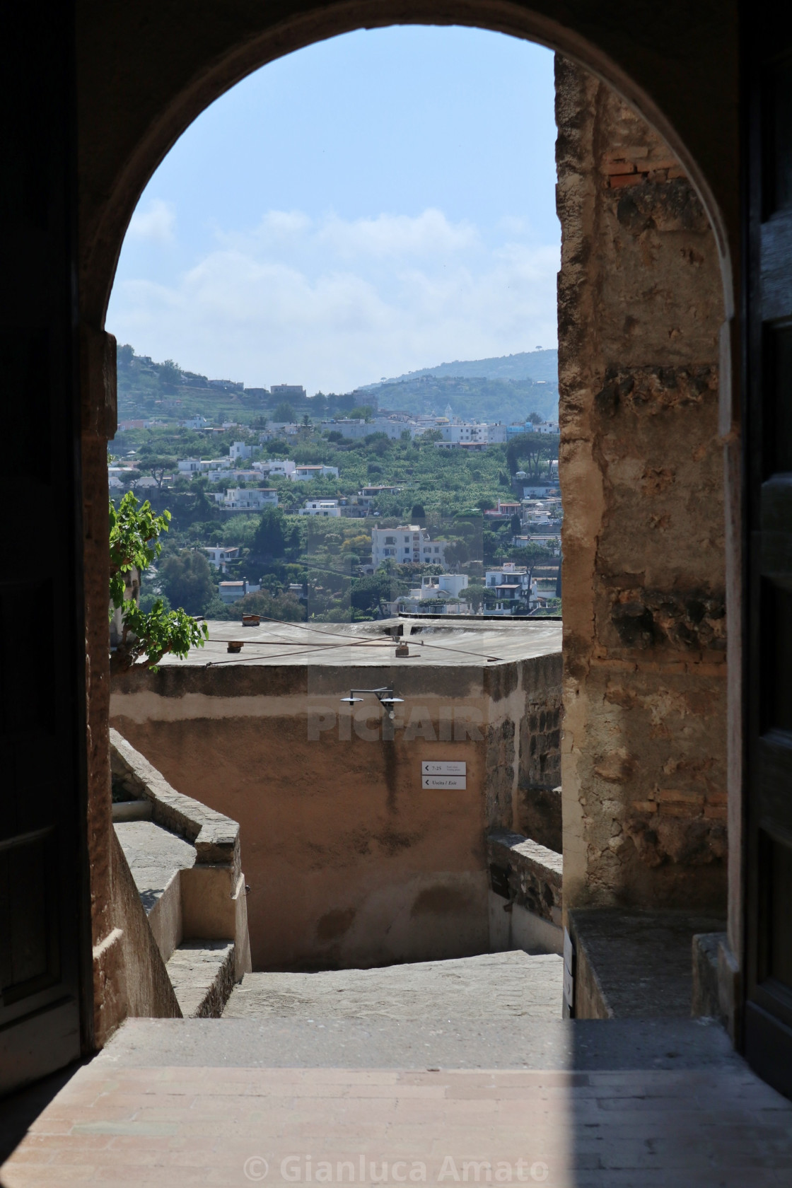 "Ischia - Scorcio dall'ingresso della Chiesa dell'Immacolata del Castello Aragonese" stock image