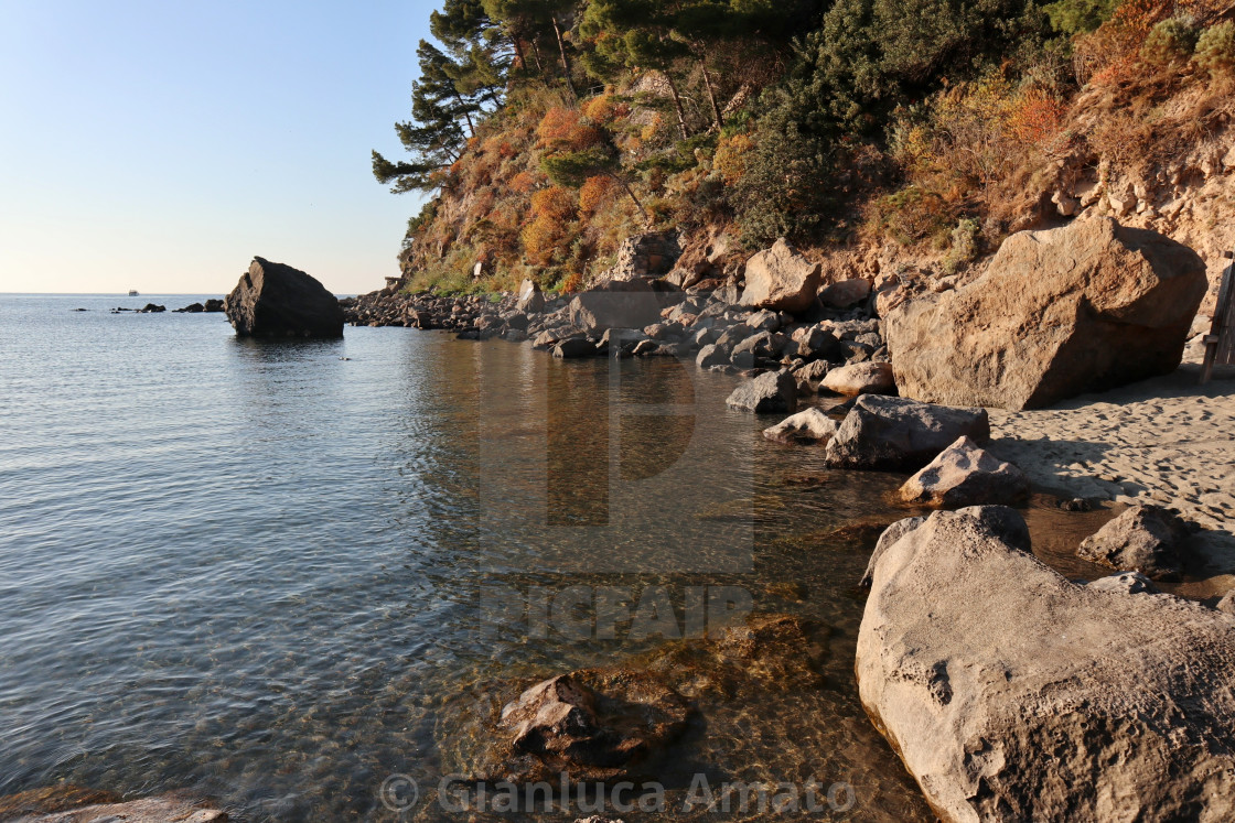 "Ischia - Scogliera della Baia di San Montano" stock image