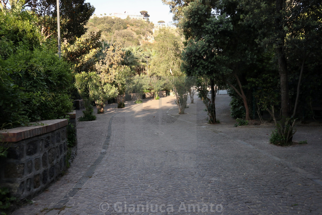 "Ischia - Strada di uscita dalla Spiaggia di San Montano" stock image