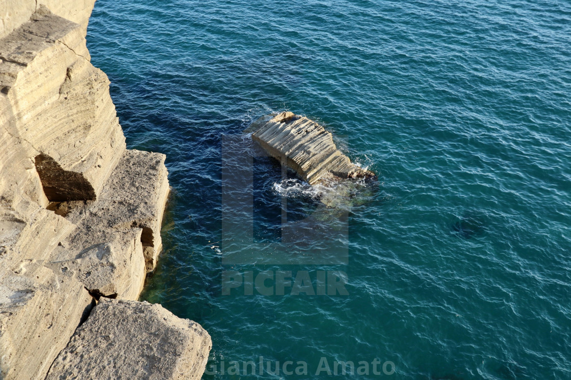 "Ischia - Scoglio di Sant'Angelo dalla litoranea al tramonto" stock image