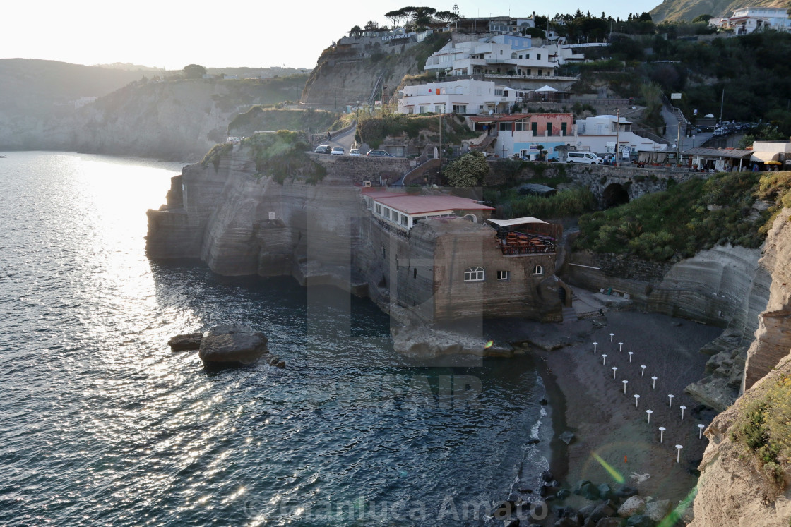 "Sant'Angelo d'Ischia - Ristorante Lo Scoglio al tramonto" stock image