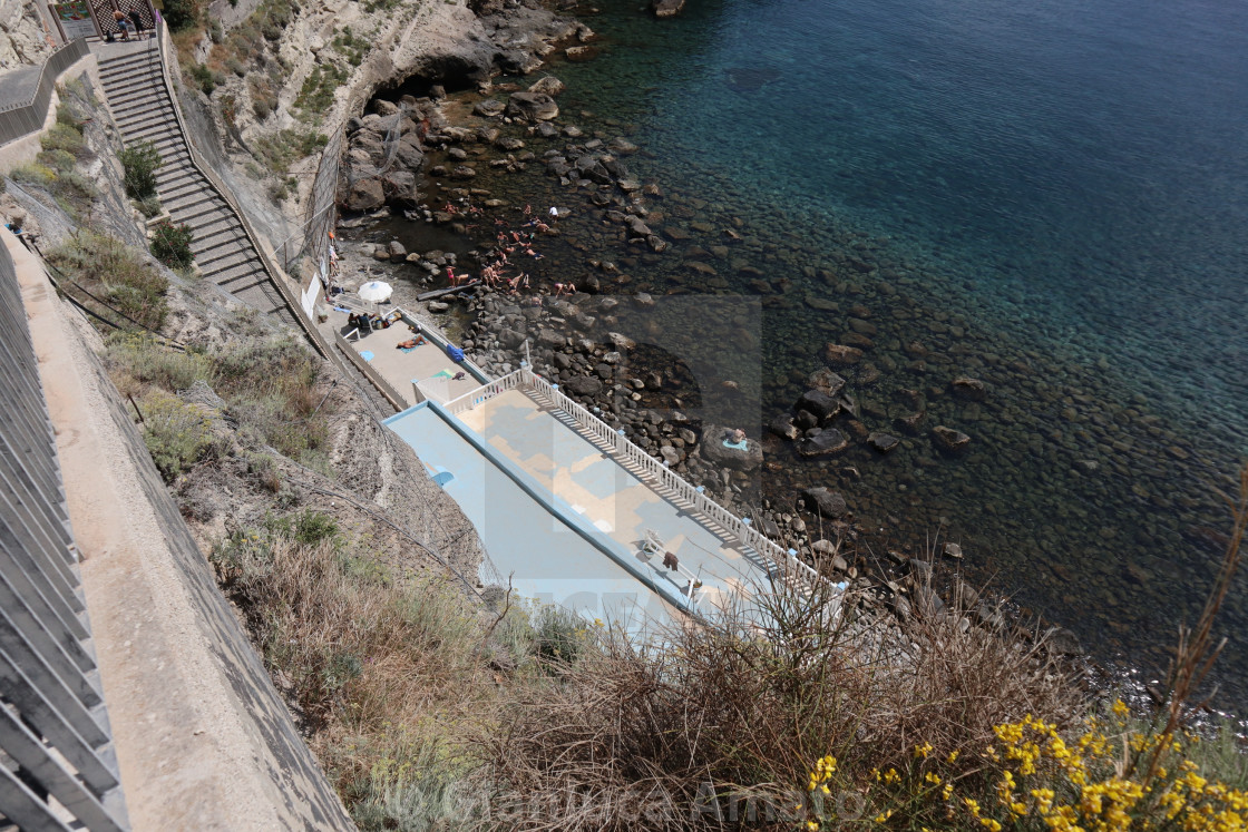 "Ischia - Lido di Sorgeto dalla scalinata di accesso" stock image