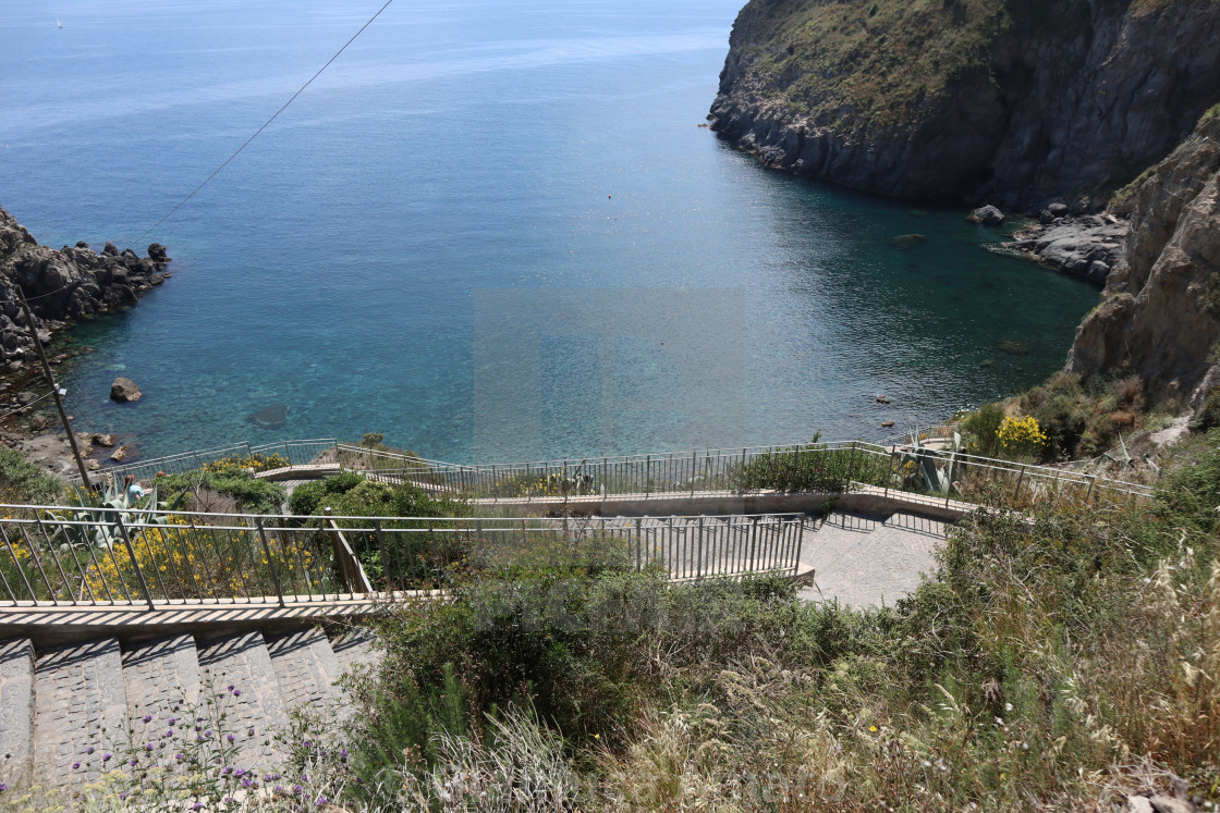 "Ischia - Scale di accesso alla Baia di Sorgeto" stock image