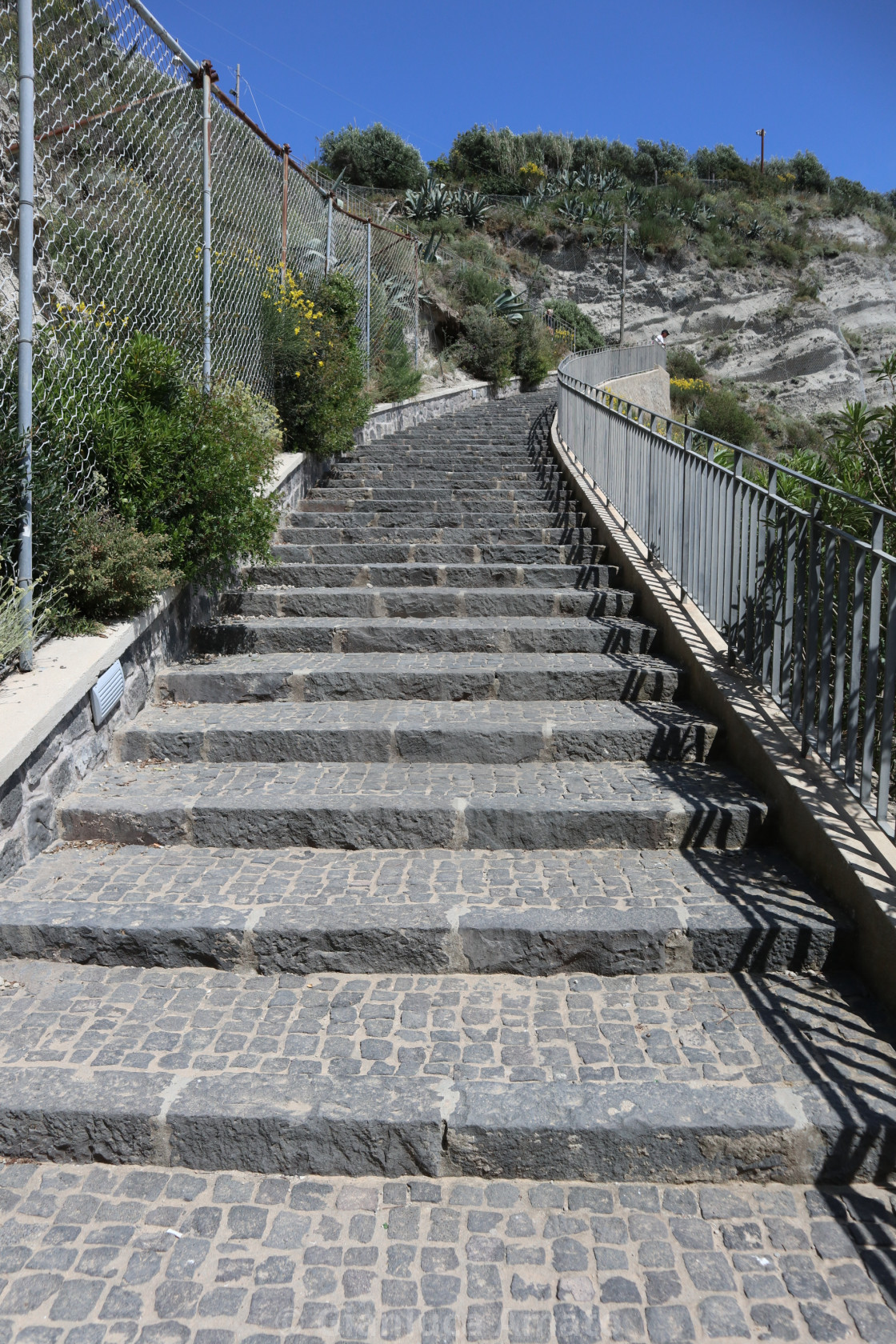 "Ischia - Scalinala di accesso della Baia di Sorgeto" stock image