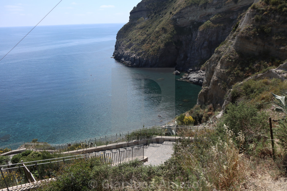 "Ischia - Scorcio della Baia di Sorgeto dalla scala di accesso" stock image