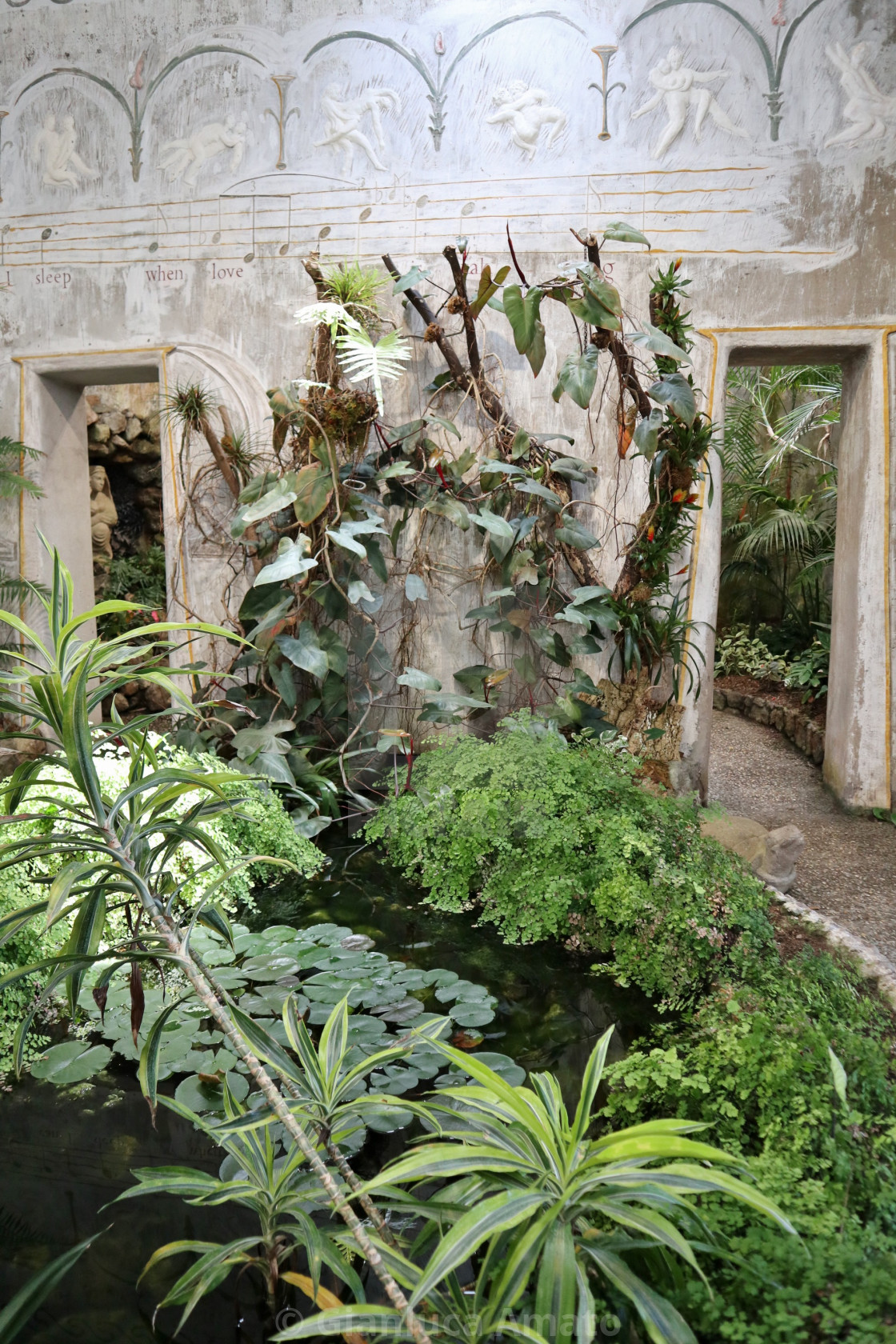 "Ischia - Sala centrale della Casa del Sole ai Giardini La Mortella" stock image