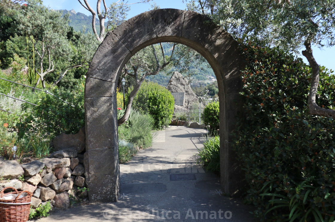 "Forio - Scorcio della Roccia di Sir William ai Giardini La Mortella" stock image