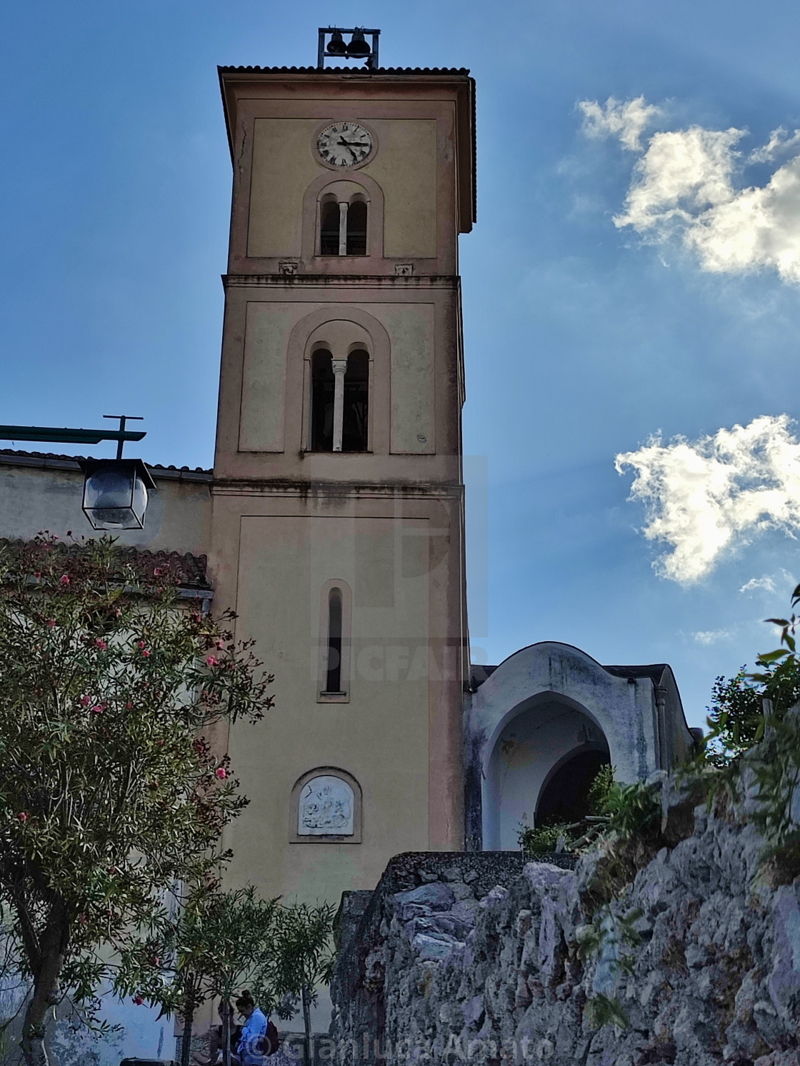 "Ravello - Campanile della Chiesa di San Francesco da Via San Francesco" stock image