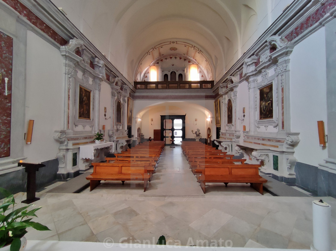 "Ravello - Interno della Chiesa di San Francesco dall'altare" stock image