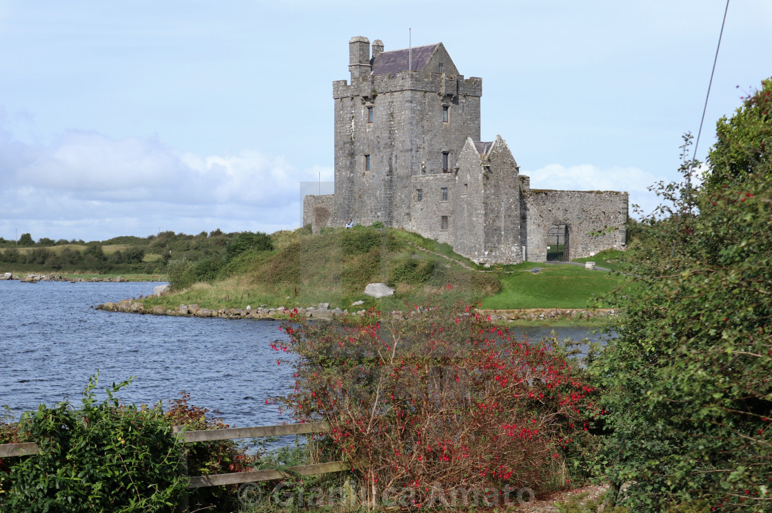 "Kinvara – Castello di Dunguaire dalla strada" stock image