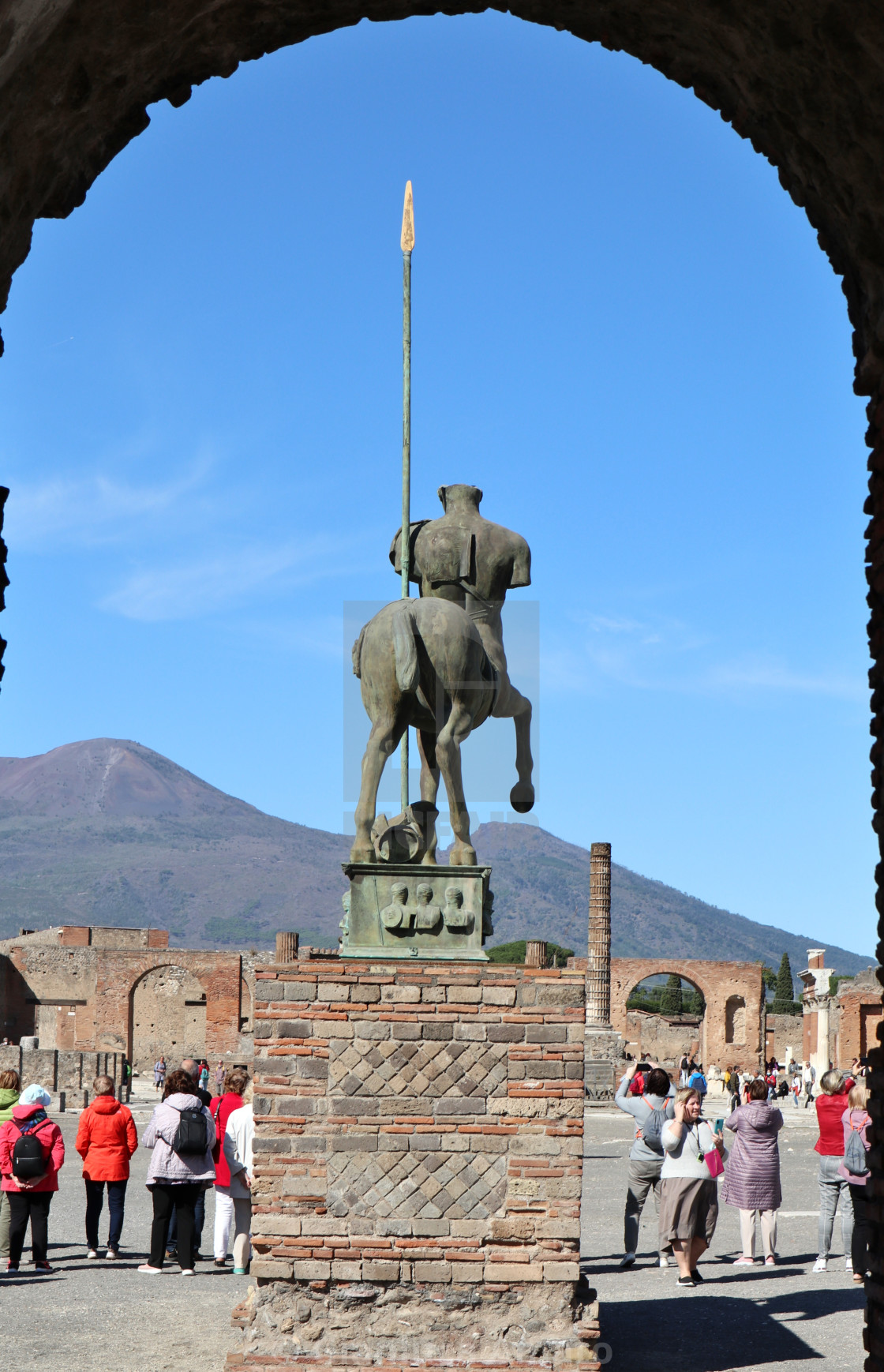 "Pompei - Scorcio della Statua del Centauro al Foro di Pompei" stock image