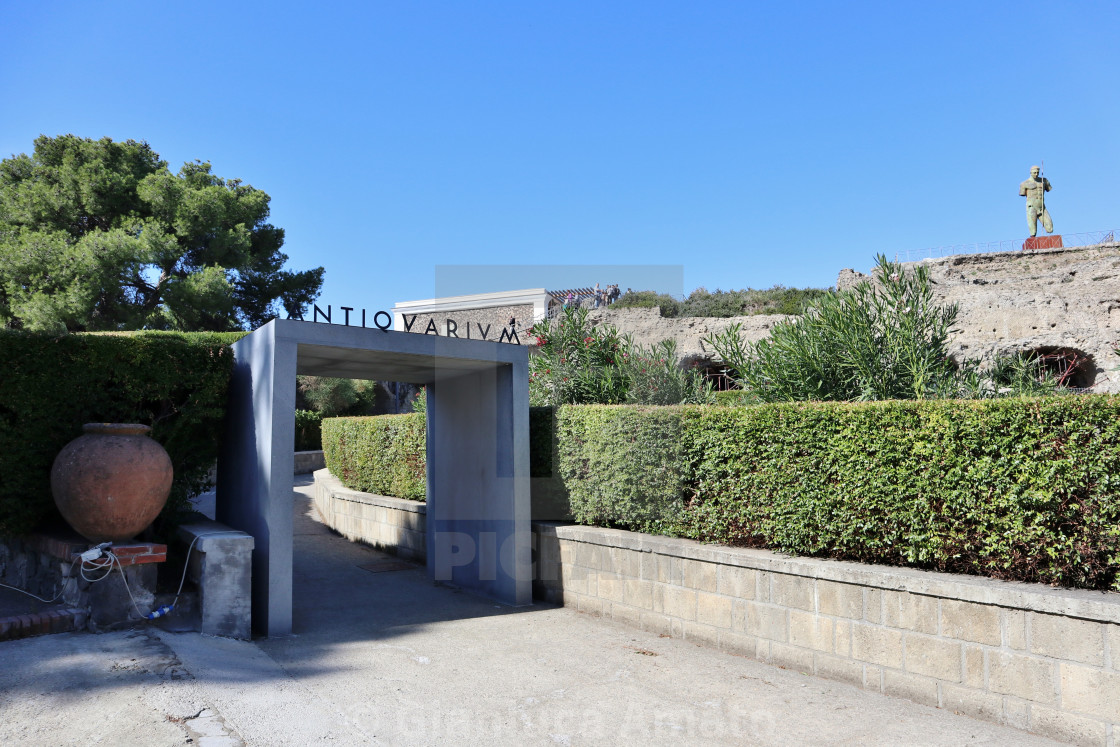 "Pompei - Entrata dell'Antiquarium da Viale delle Ginestre" stock image