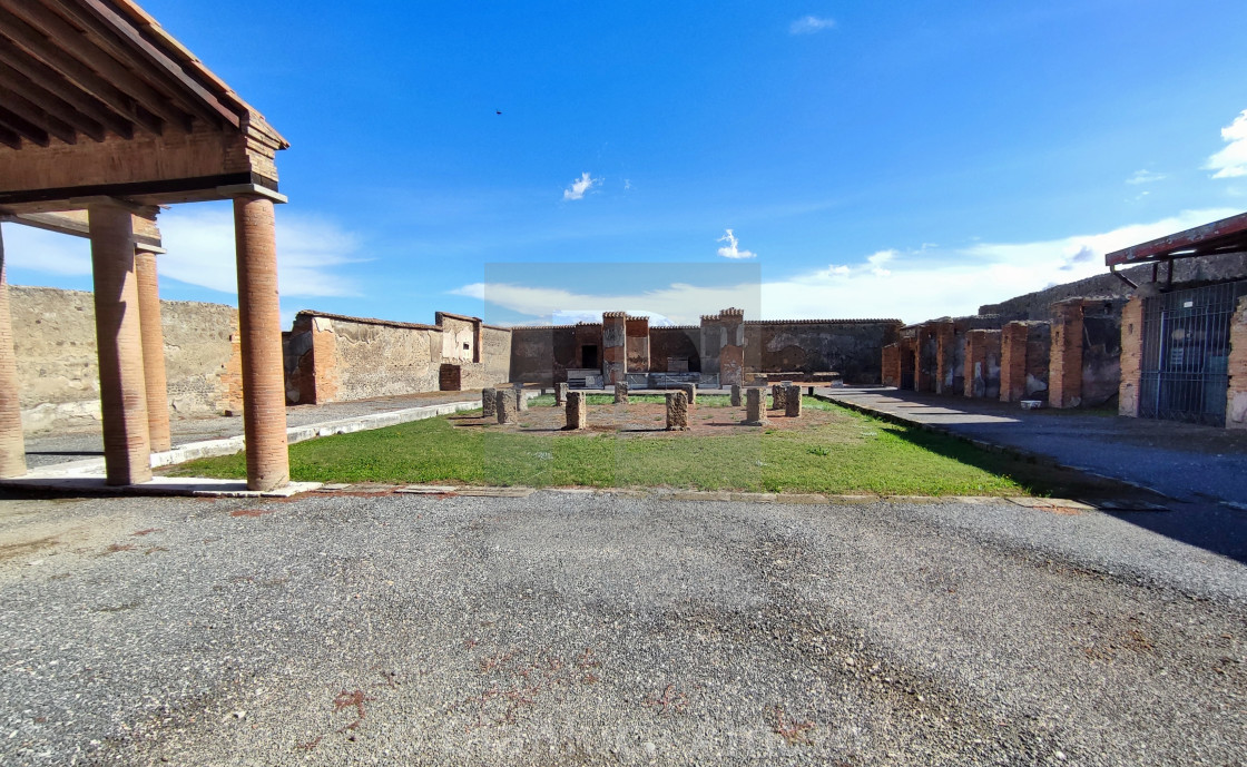 "Pompei - Macellum dalla piazza del Foro" stock image