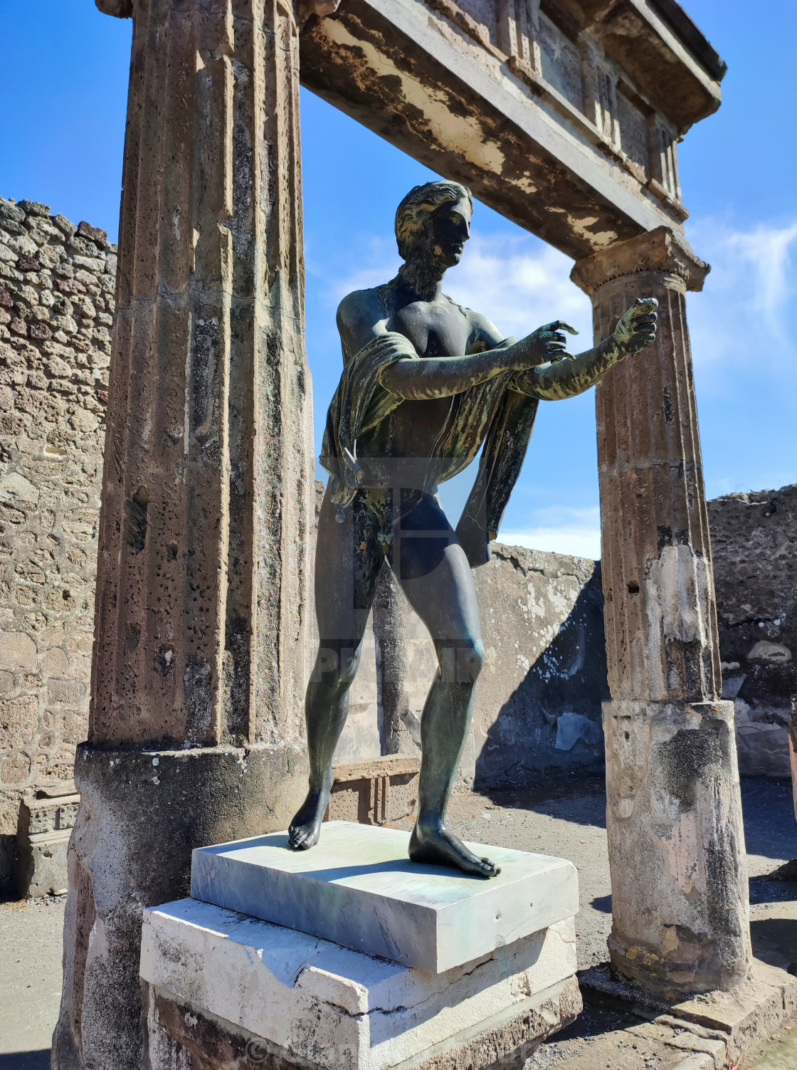 "Pompei - Statua in bronzo di Apollo" stock image