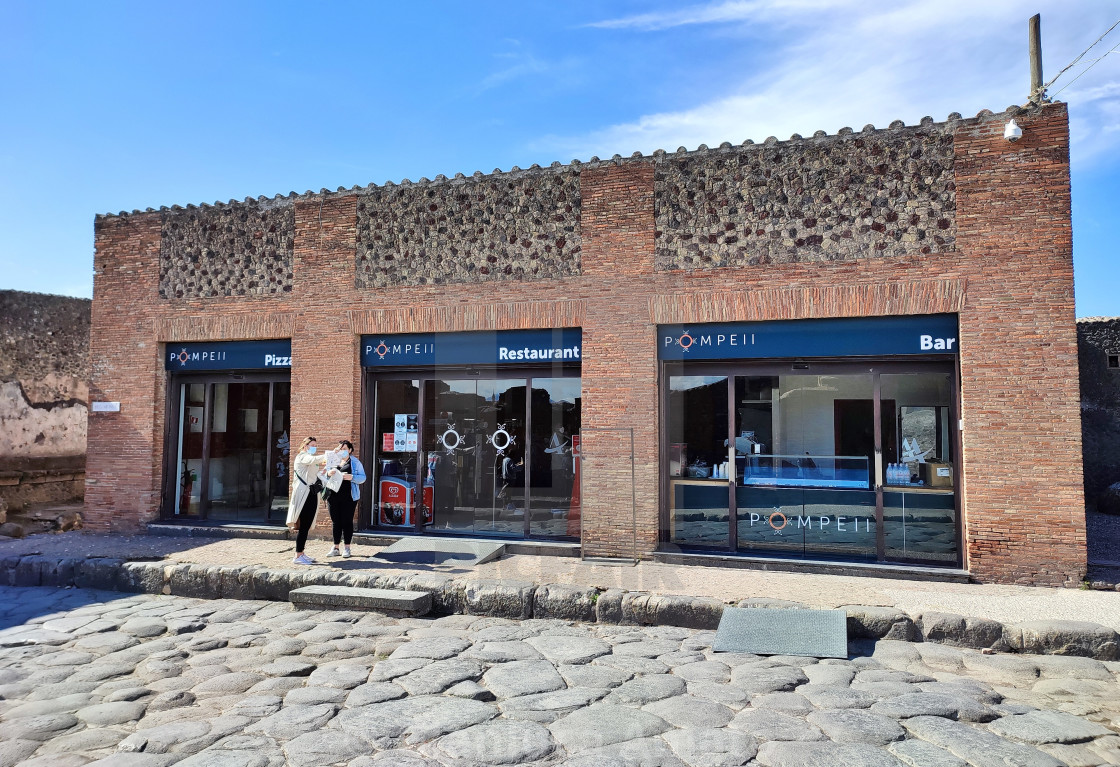 "Pompei - Ristorante in Via del Foro" stock image