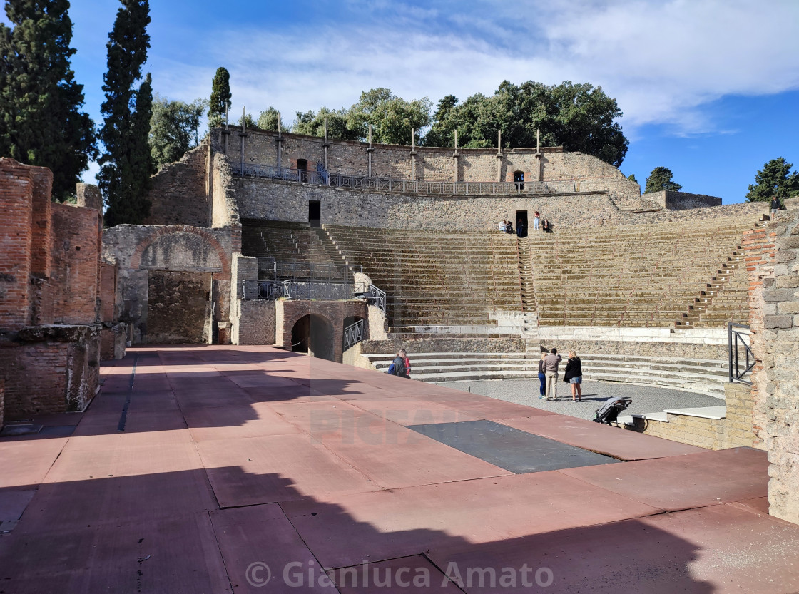 "Pompei - Teatro Grande dal palcoscenico" stock image