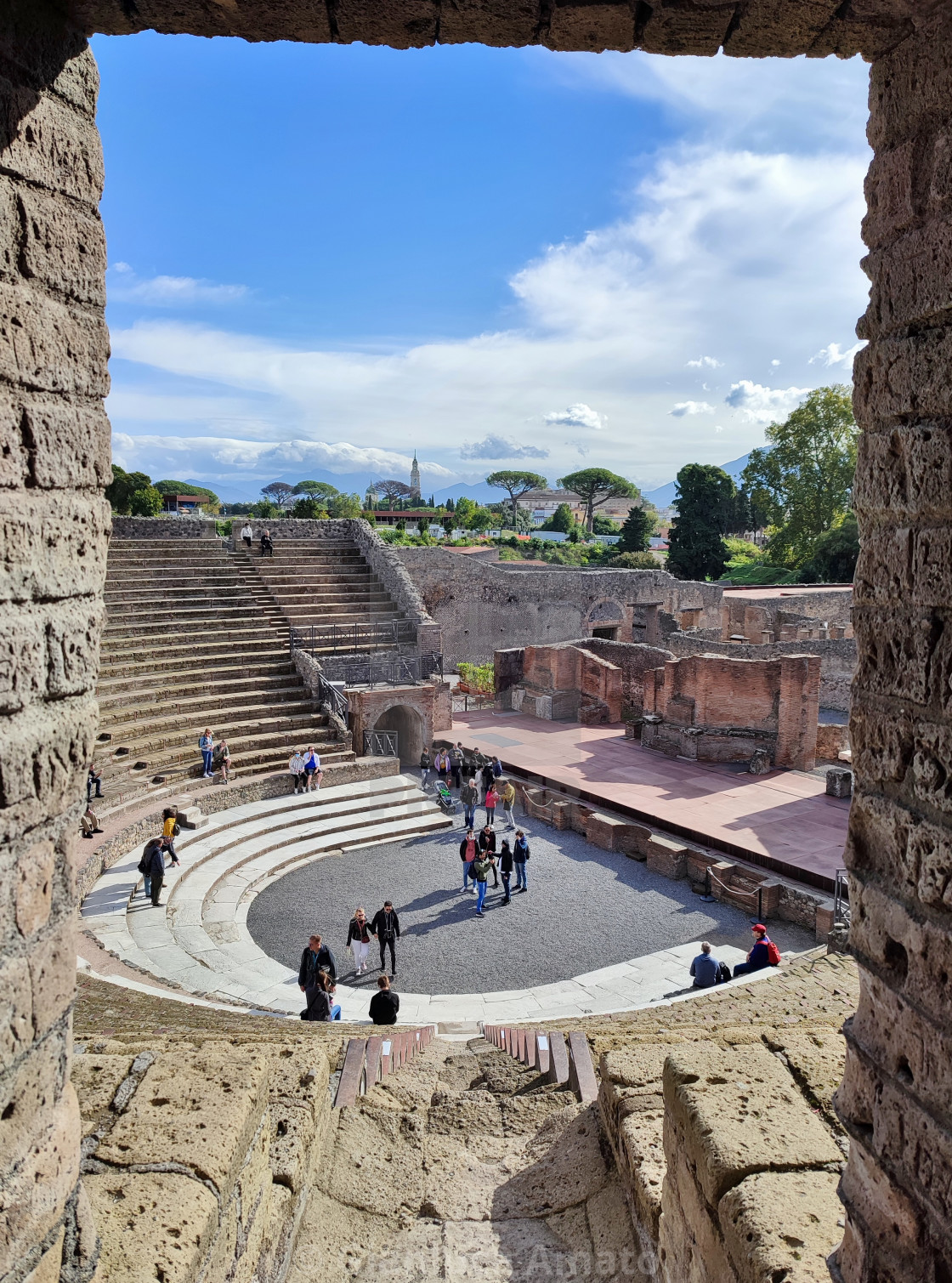 "Pompei - Scorcio panoramico dalle gradinate del Teatro Grande" stock image