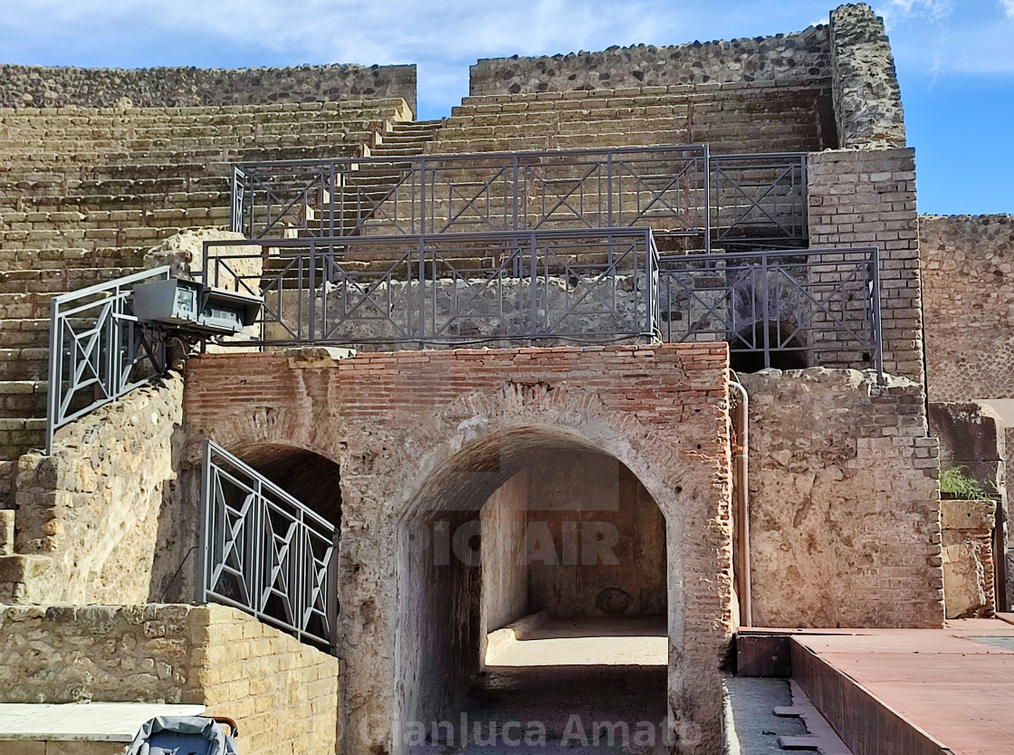 "Pompei - Accesso alla platea del Teatro Grande" stock image