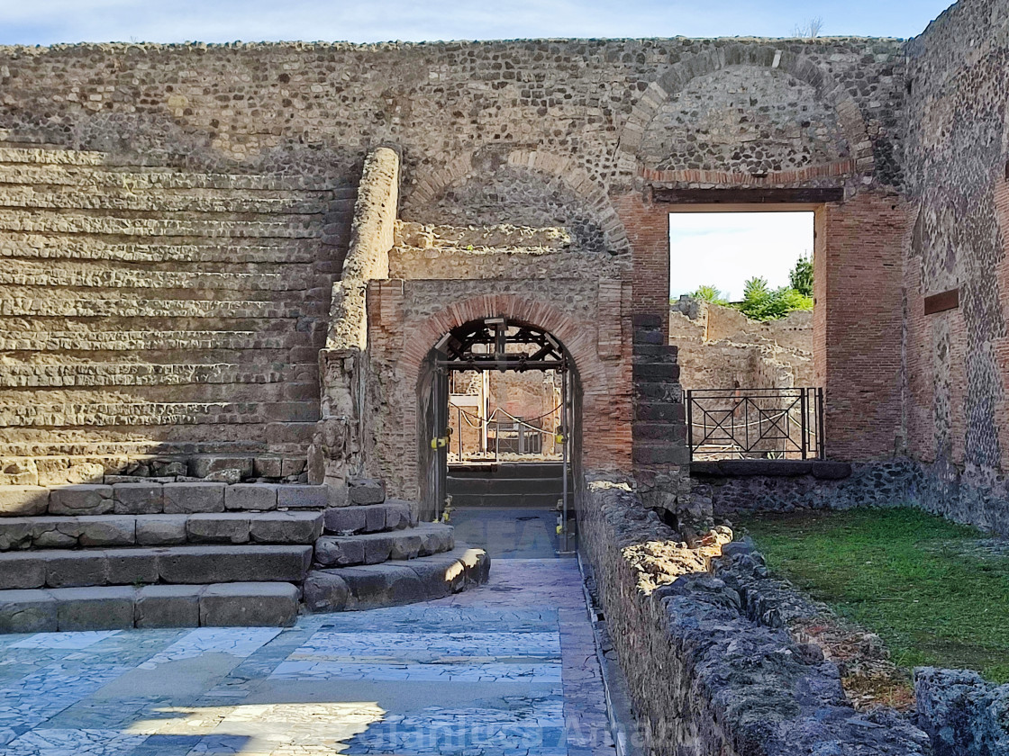 "Pompei - Entrata del Teatro Piccolo su Via Stabiana" stock image