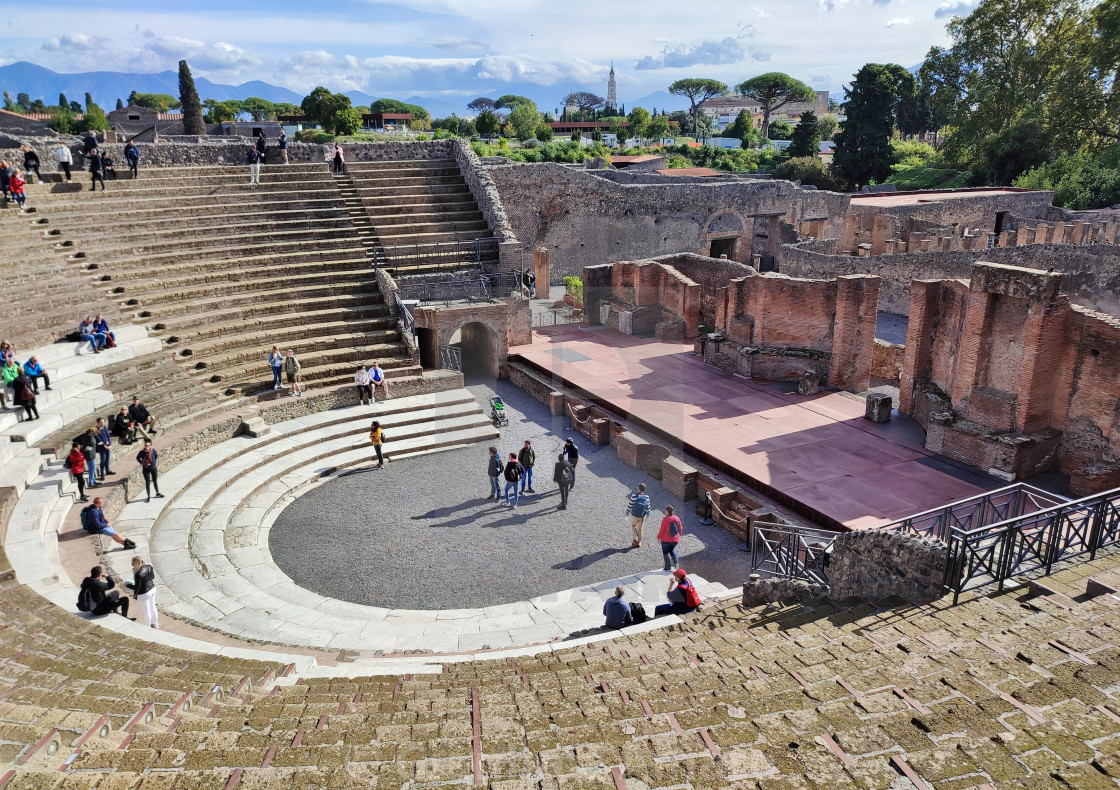 "Pompei - Teatro Grande dall'alto degli spalti" stock image