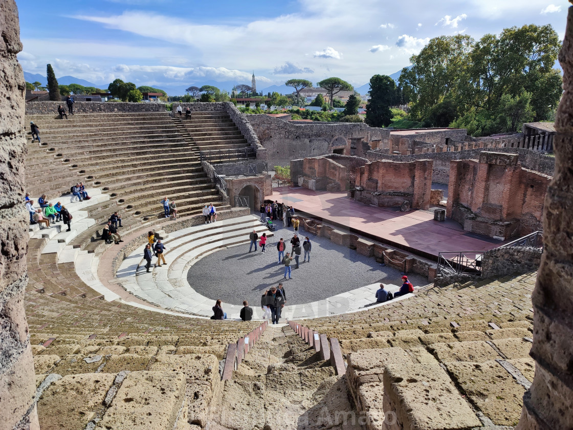 "Pompei - Panorama dagli spalti del Teatro Grande" stock image