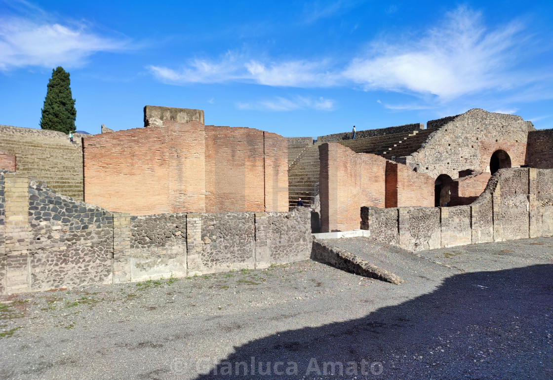 "Pompei - Scorcio del Teatro Grande dalla scalinata del Foro Triangolare" stock image