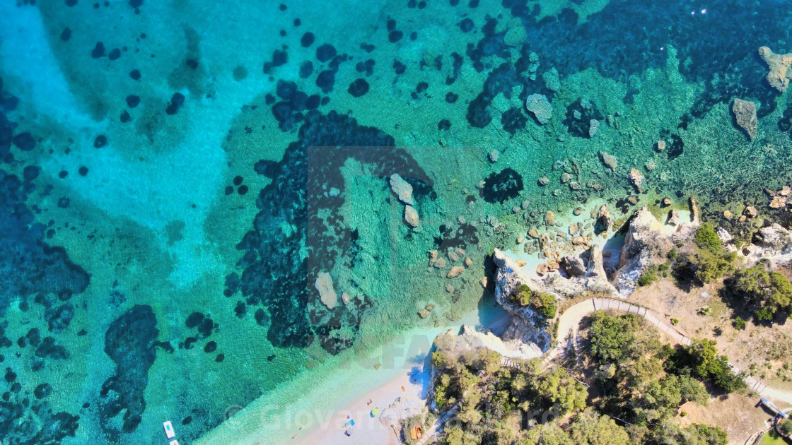 "Elba Island, Italy. Amazing aerial view of Padulella Beach near Portoferraio" stock image