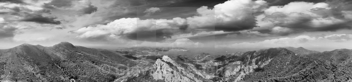 "Elba Island, Italy. Amazing aerial view from drone of mountains and landscape" by Giovanni Gagliardi - $7.68 "Elba Island, Italy. Amazing aerial view from drone of mountains and landscape" stock image