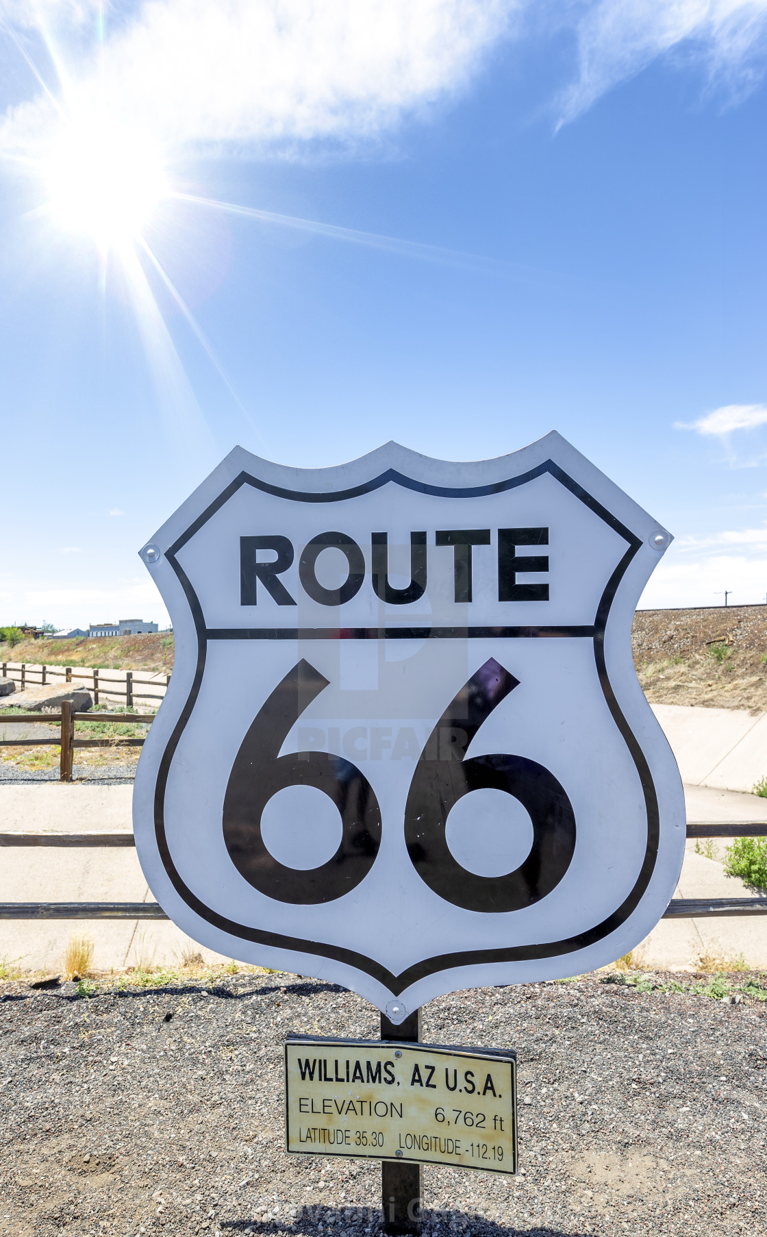 "Famous Route 66 black and white sign in Williams, Arizona" by Giovanni Gagliardi - $7.68 "Famous Route 66 black and white sign in Williams, Arizona" stock image