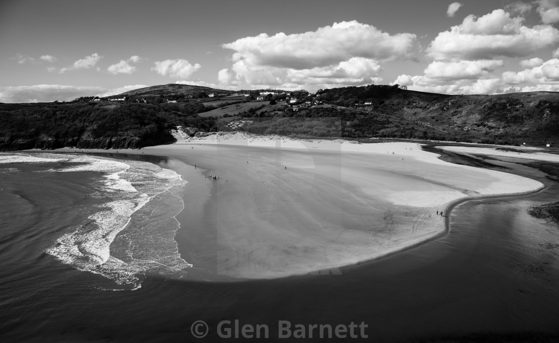 "Three Cliffs Bay" stock image