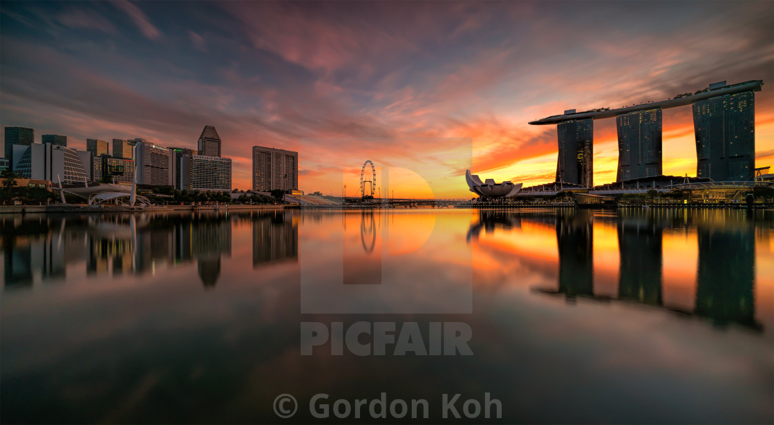 "Lakefront sunrise" stock image