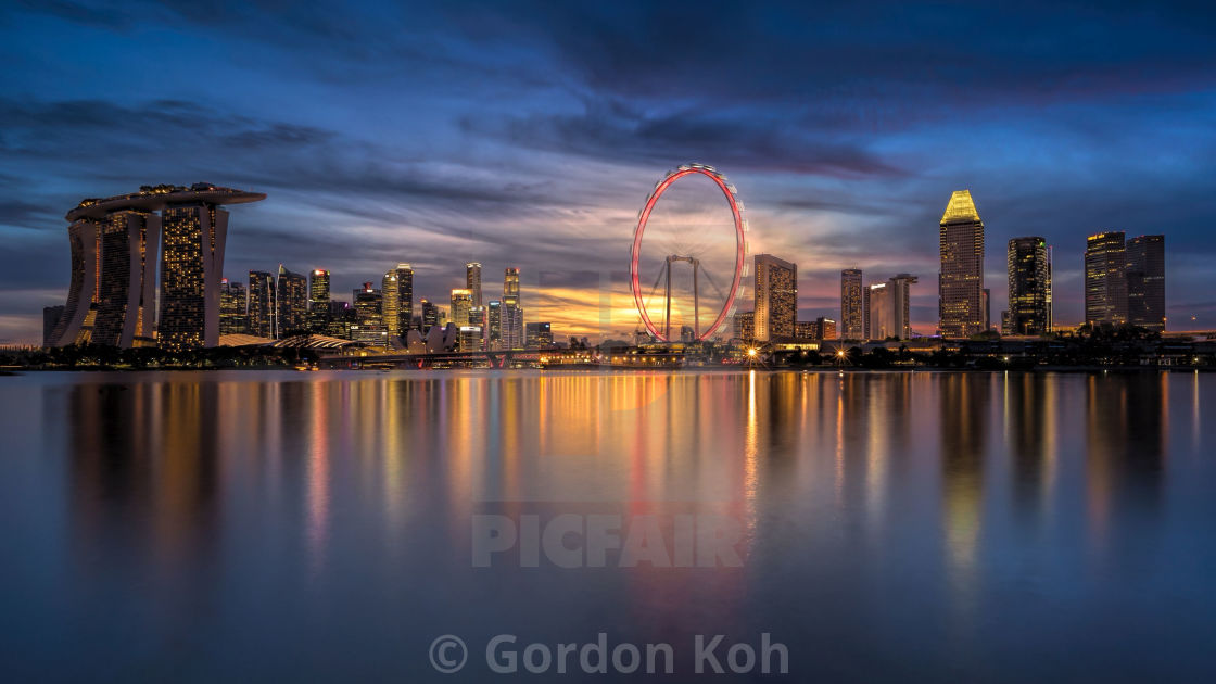 "Sunset over Singapore" stock image