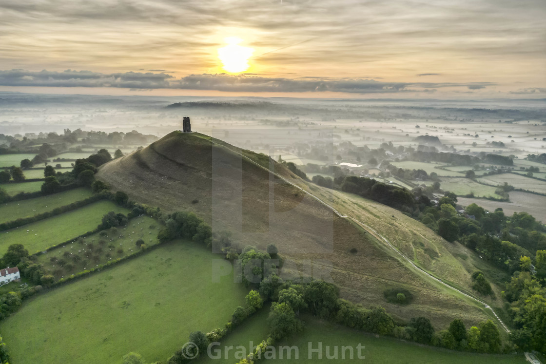 "Glastonbury Tor Sunrsie, Somerset, UK" stock image