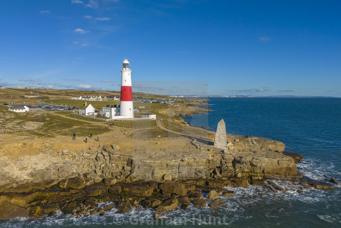 "Cold and Sunny at Portland Bill in Dorset, UK." stock image