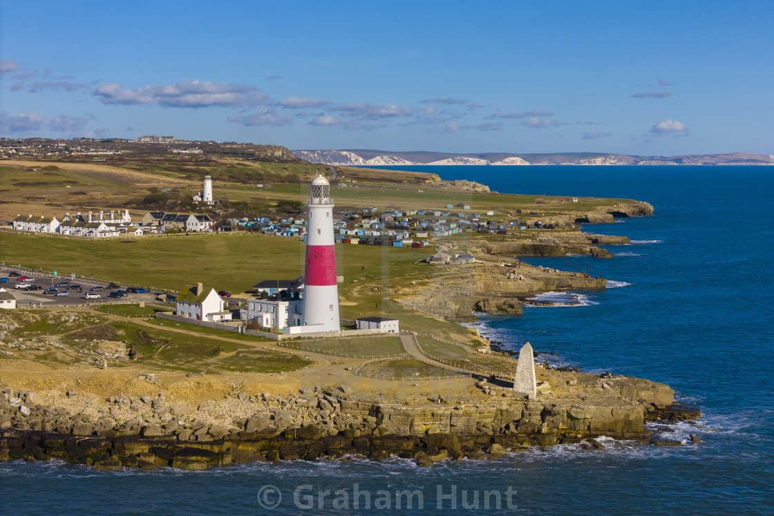 "Cold and Sunny at Portland Bill in Dorset, UK." stock image