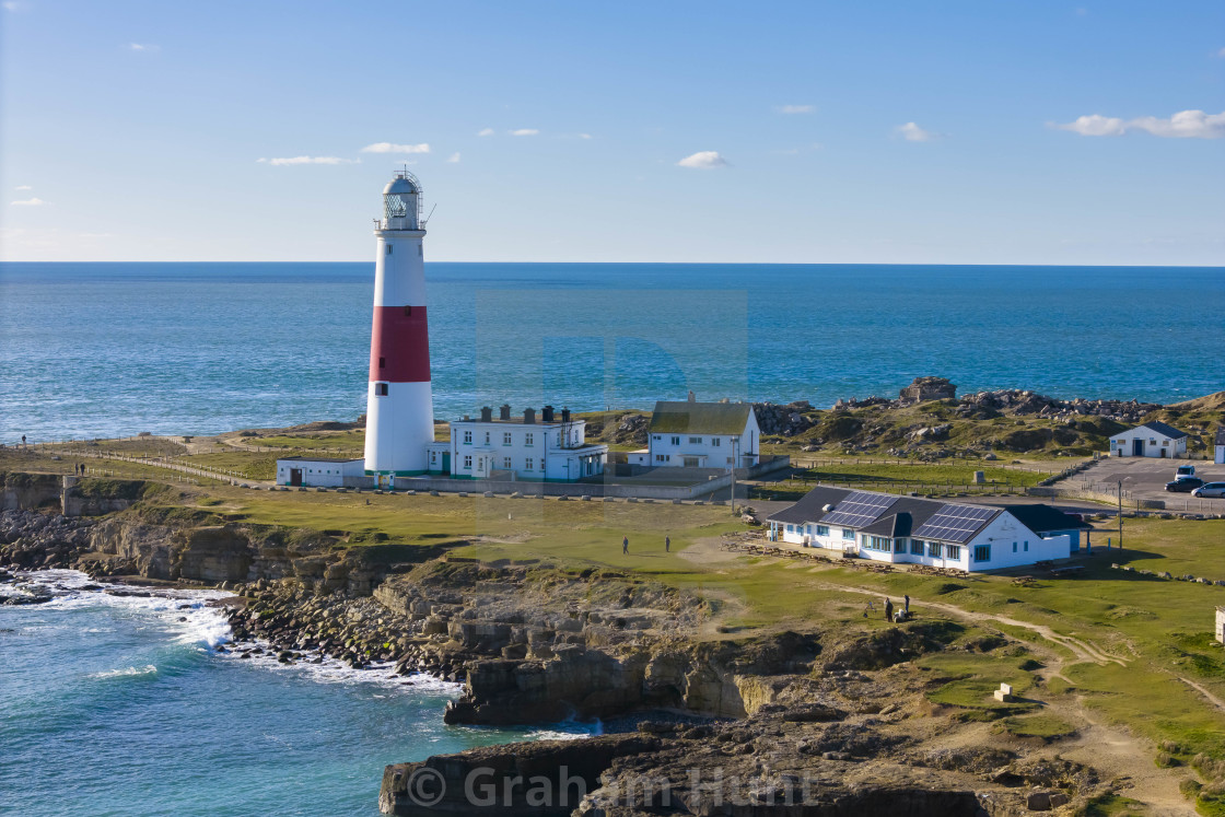 "Cold and Sunny at Portland Bill in Dorset, UK." stock image