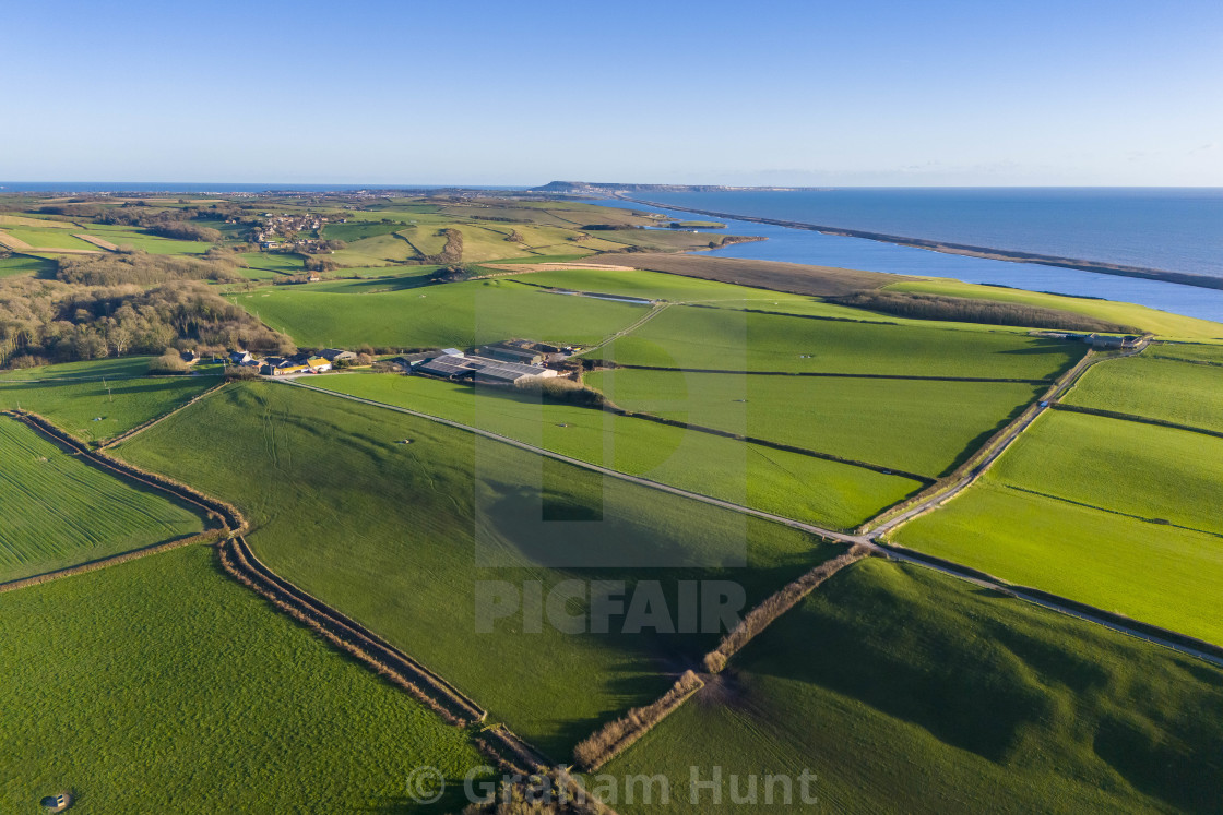 "Sunshine at Abbotsbury in Dorset, UK." stock image