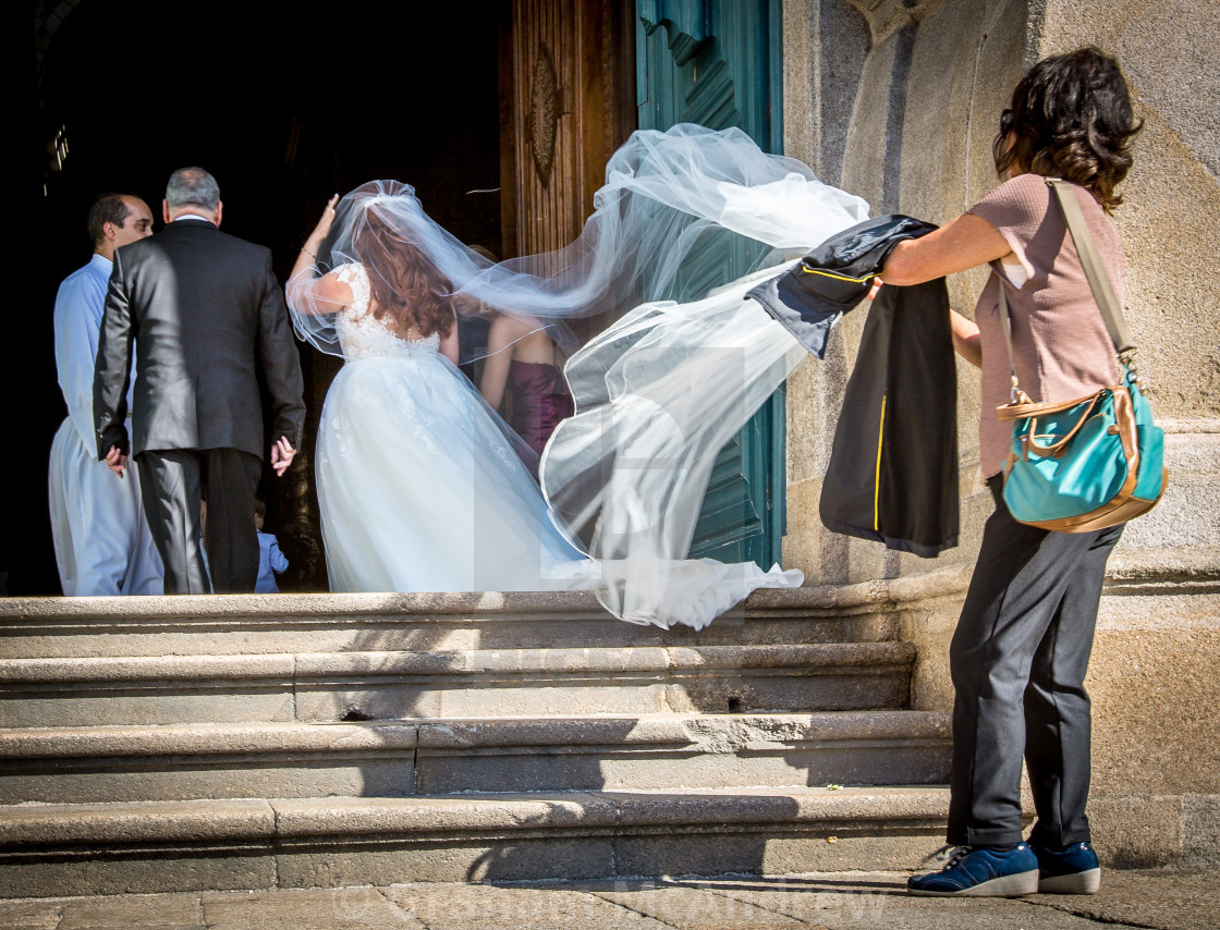 "Helping the Bride" stock image