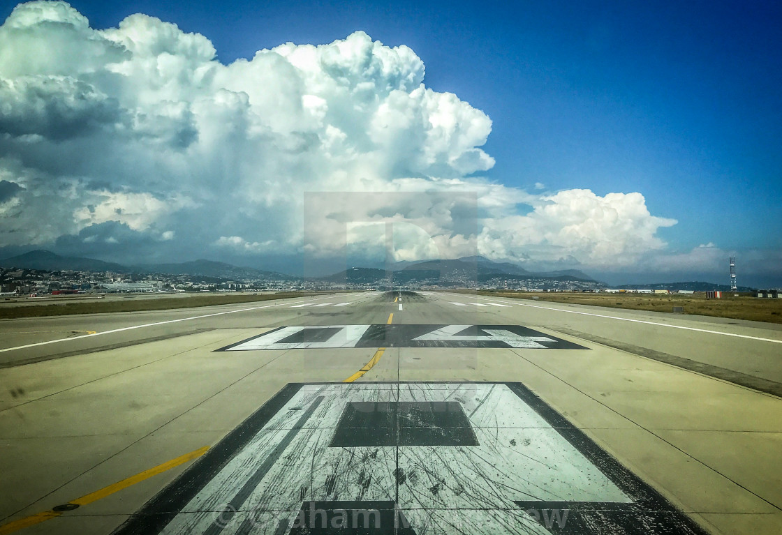 "Cleared for take-off 04R" stock image