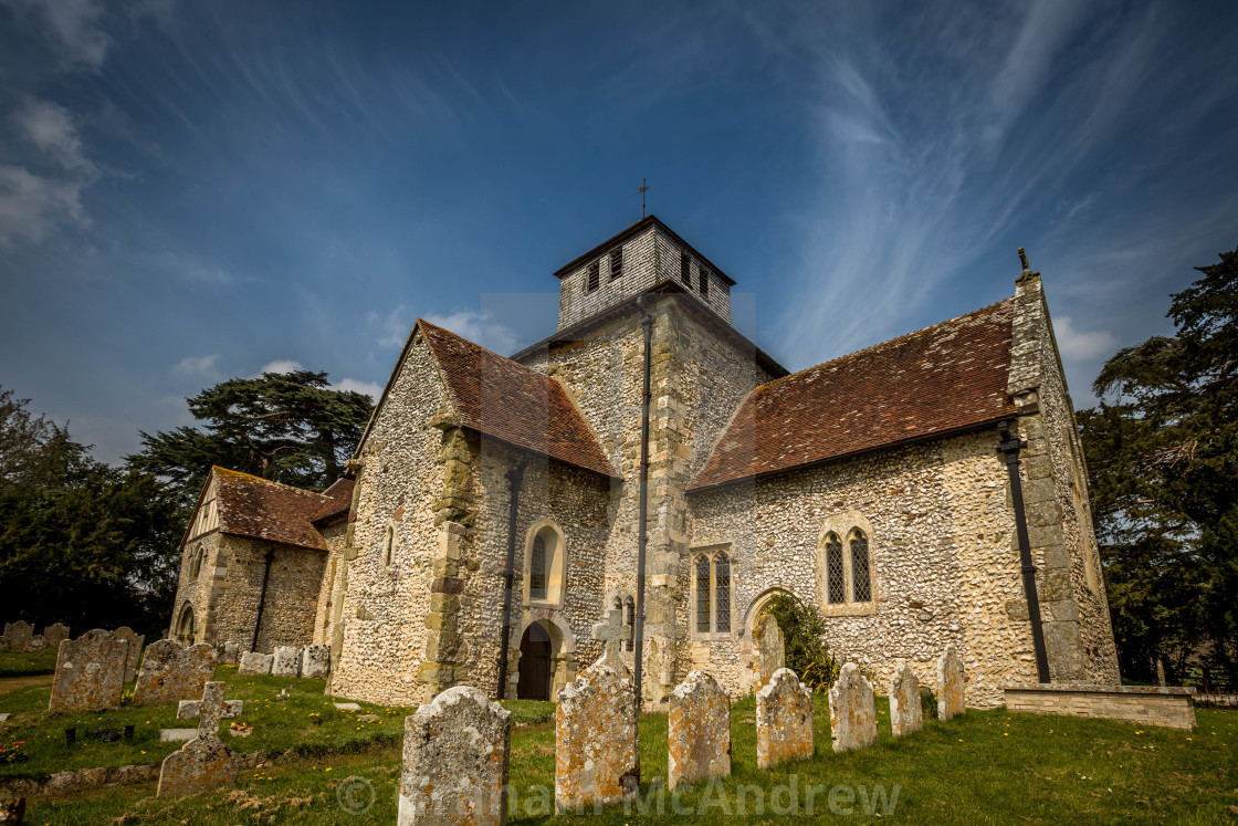 "Breamore church, Hampshire UK" stock image