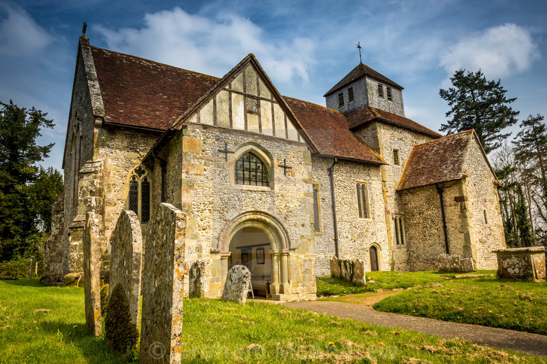 "Breamore church, Hampshire UK" stock image